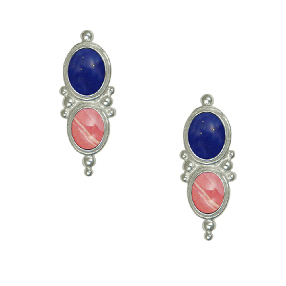 Sterling Silver Drop Dangle Earrings With Lapis Lazuli